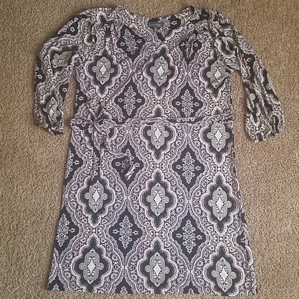 floral, 3/4 length sleeve sheath dress